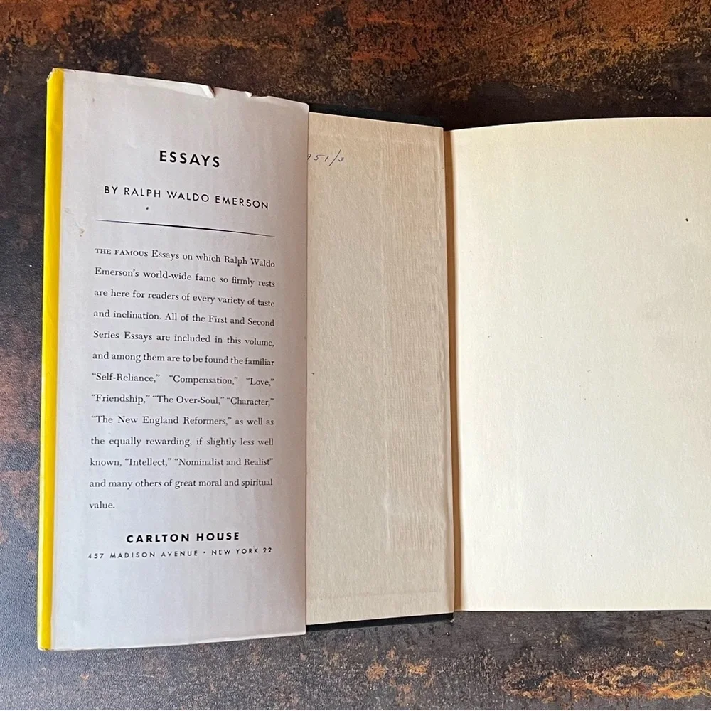 Vintage Copy of “Essays” 1st & 2nd Series by Ralph Waldo Emerson, Hardcover